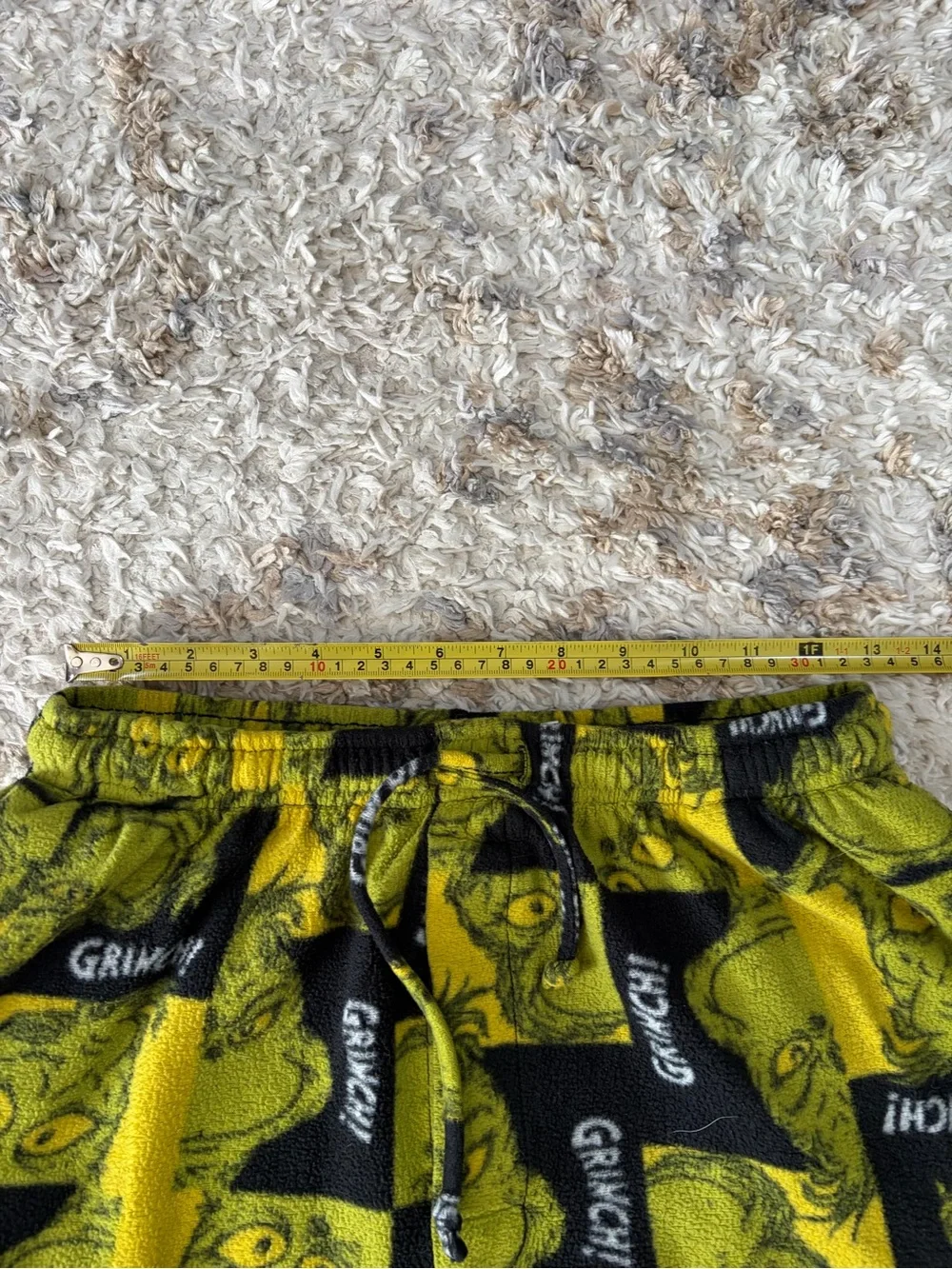 Dr. Seuss Grinch Yellow and Black Fleece Pants